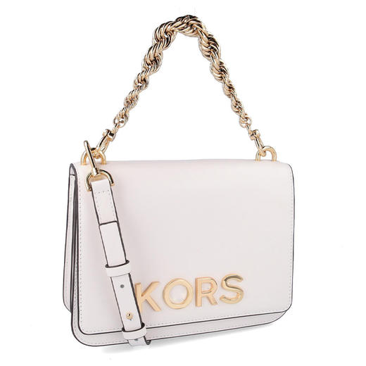 MICHAEL KORS 迈克 科尔斯 女士金属字母皮质斜挎单肩手提包 白色 30H8GOXL7L WHITE 商品图1
