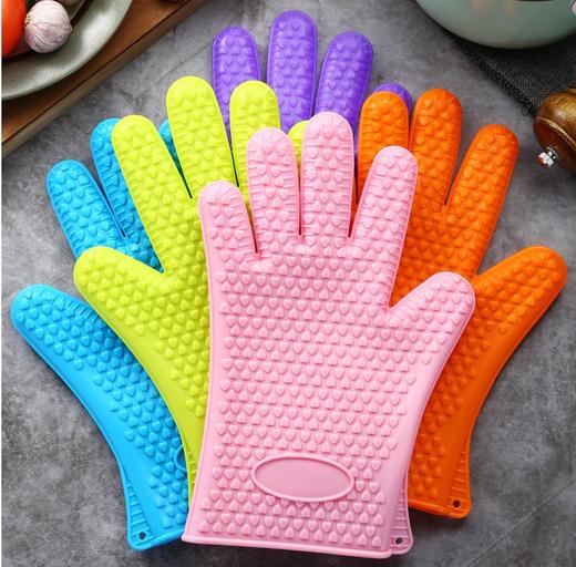 硅胶五指手套1入 【单只装】厨房防烫隔热手套  烘焙隔热手套 多色可选 商品图0