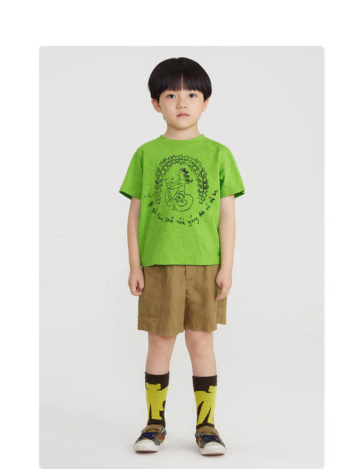 江南布衣童  22年夏季新款儿童男女童极简宽松短裤 1M5E02250 商品图5