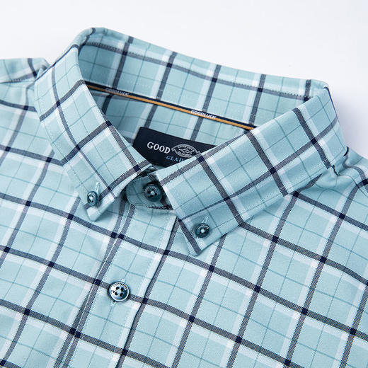 GOOD LUCK/德鲨弹力舒适清新格纹长袖衬衫LY21103-843 商品图5