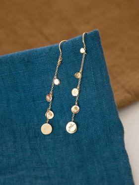 CAPSULE | Pendant Earrings The Birds [ 花鸟印花金色吊坠耳环 ]