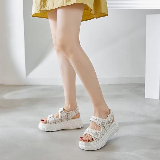 ZHR2022年新款夏季时装凉鞋女款时尚配裙子小香风气质厚底女鞋子 商品图2