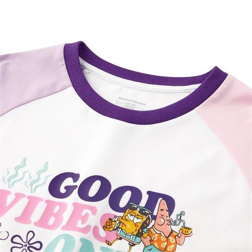 小斯凯奇【海绵宝宝联名】儿童T恤夏季新款女大童宽松插肩袖短袖L222G049 商品图3