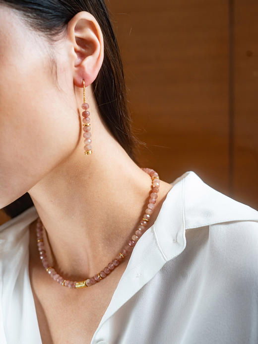 CAPSULE | Wild Pendant Earrings Strawberry quartz [ 草莓晶髓吊坠耳环 粉色 ] 商品图3