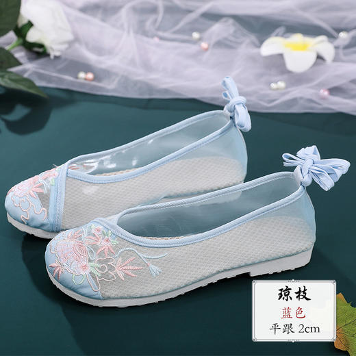 古风平跟牛筋底透气防滑网纱布鞋绣花鞋 BS 商品图6