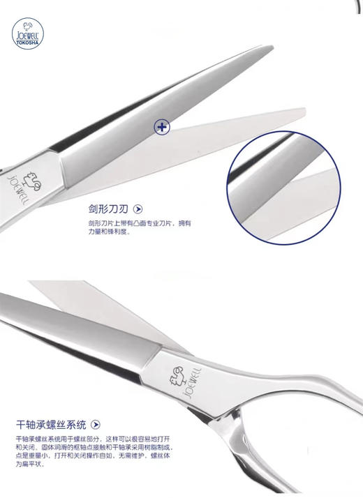 JOEWELL 井上鸡牌 剪刀AR55C /AR60C 结构剪  综合剪 平剪 商品图2