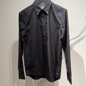 ck Calvin Klein 男士金属尖领黑衬衫