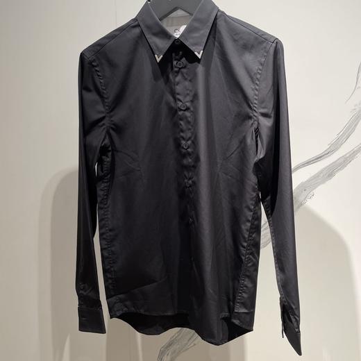 ck Calvin Klein 男士金属尖领黑衬衫 商品图0