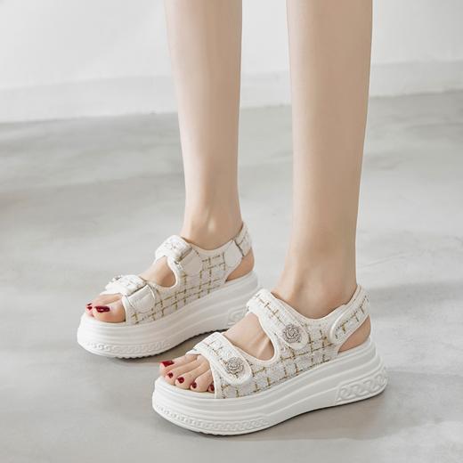 ZHR2022年新款夏季时装凉鞋女款时尚配裙子小香风气质厚底女鞋子 商品图1