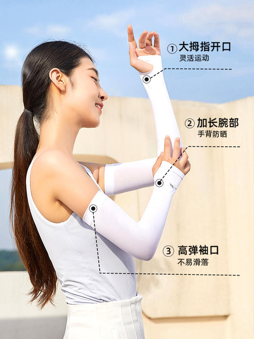 VVC夏季防晒冰袖套防紫外线女款薄冰丝手袖护臂开车遮阳 商品图0