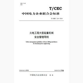 【按需印刷】T/CEC210-2019 火电工程大型起重机械安全管理导则