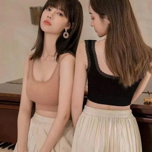 黛唯梵【买一送一】美背抹胸内衣女蕾丝边无钢圈运动吊带短背心内搭外穿学生韩版文胸 商品图4