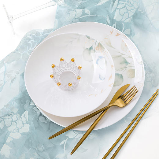 凡瑞斯唐山骨瓷中式餐具青青河边草10人用50头 商品图3