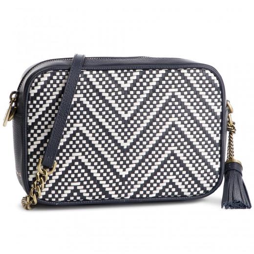 MICHAEL KORS 迈克 科尔斯 MK 女士中号编织皮革斜挎包 蓝白混色 32H8BF5M2U ADMIRAL OPWT 商品图0