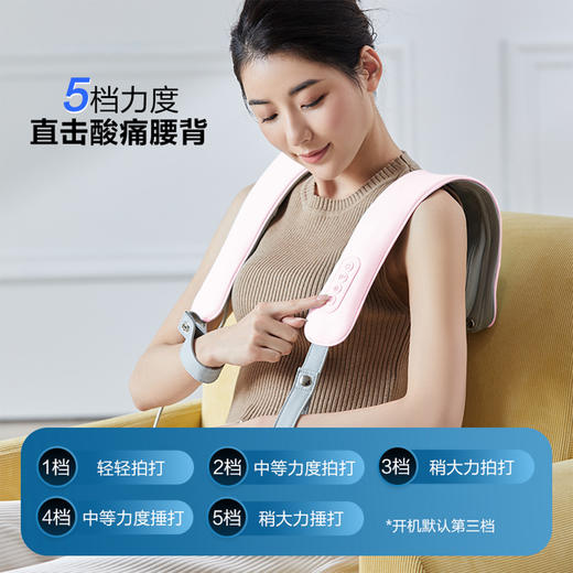 海尔颈椎按摩器肩颈按摩披肩背部腰部温感热敷按摩器家用便携式按摩仪HTJ-J02P 商品图1
