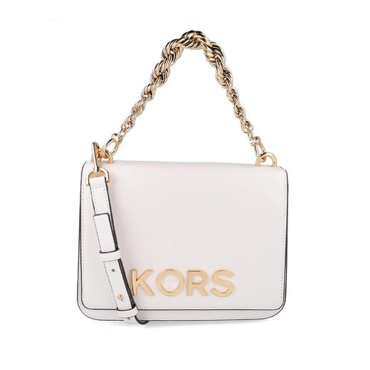 MICHAEL KORS 迈克 科尔斯 女士金属字母皮质斜挎单肩手提包 白色 30H8GOXL7L WHITE 商品图0
