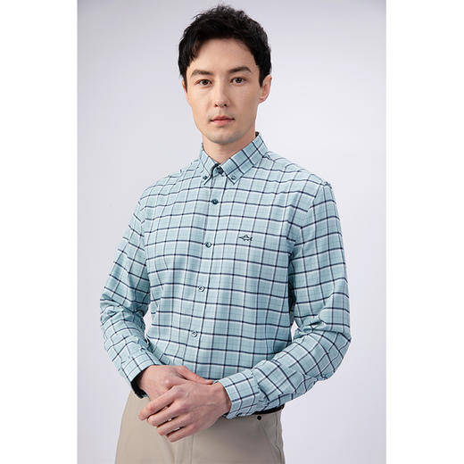 GOOD LUCK/德鲨弹力舒适清新格纹长袖衬衫LY21103-843 商品图2