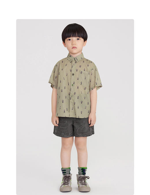 江南布衣童   22年新款儿童神奇动植物图案衬衣  1M5252110 商品图7