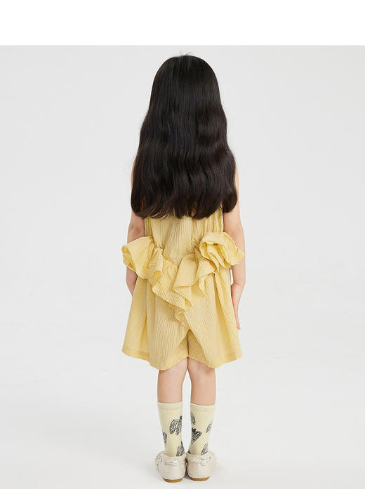 江南布衣童  22年夏装新款女童双层荷叶边设计连衣裙  1M5F00450 商品图4