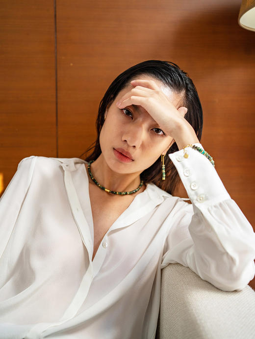 CAPSULE | Wild Pendant Earrings Chrysocolla [ 硅孔雀石髓吊坠耳环 棕绿 ] 商品图1