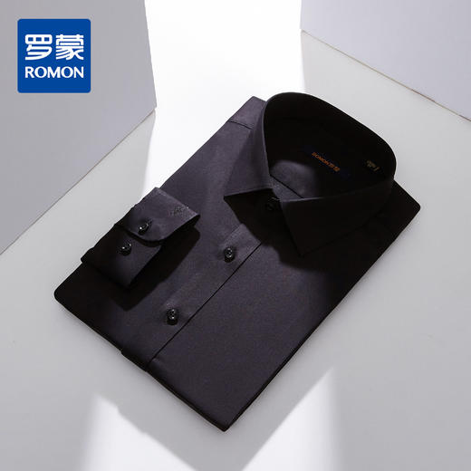 【定制刺绣】罗蒙春秋竹纤维长袖衬衫男士正装商务通勤职业纯色衬衣男 商品图2