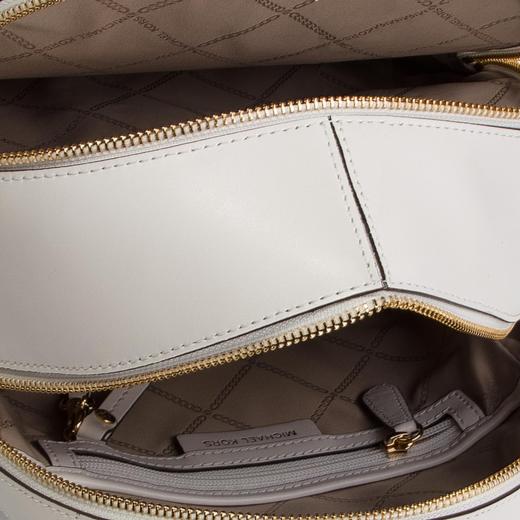 MICHAEL KORS 迈克 科尔斯 MK 女士皮革金属字母徽标双肩包 白色 30H8GEZB8L OPTIC WHITE 商品图3