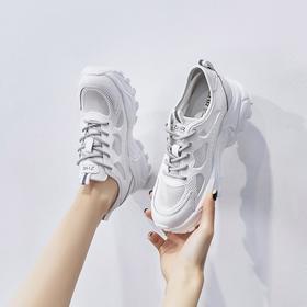 ZHR老爹鞋女夏季薄款2022新款百搭ins潮网面透气运动小白鞋