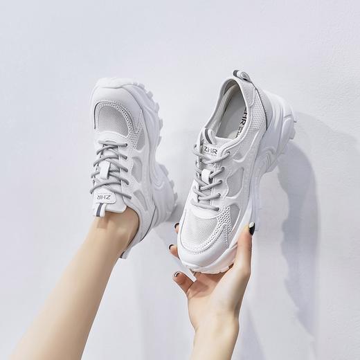 ZHR老爹鞋女夏季薄款2022新款百搭ins潮网面透气运动小白鞋 商品图0