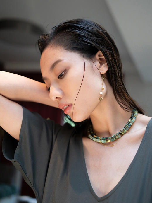 CAPSULE | Wild Necklace Chrysocolla [ 硅孔雀石项链 棕绿 ] 商品图2