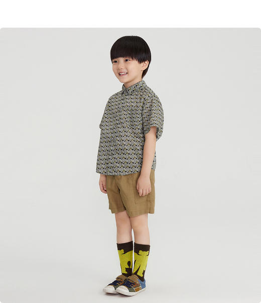 江南布衣童  22年夏款儿童迷宫元素衬衣  1M5252120 商品图3