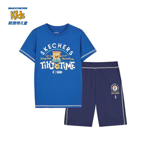 小斯凯奇【海绵宝宝联名】儿童运动套装夏季新款男童两件套	L222B039 商品图0