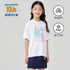 小斯凯奇儿童速干衣2022夏季新款女童白色T恤大童运动短袖P222G031 商品缩略图0