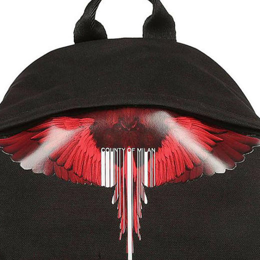 MARCELO BURLON 男士红翅膀双肩包 黑色 CMNB006E18853040 1020 商品图3