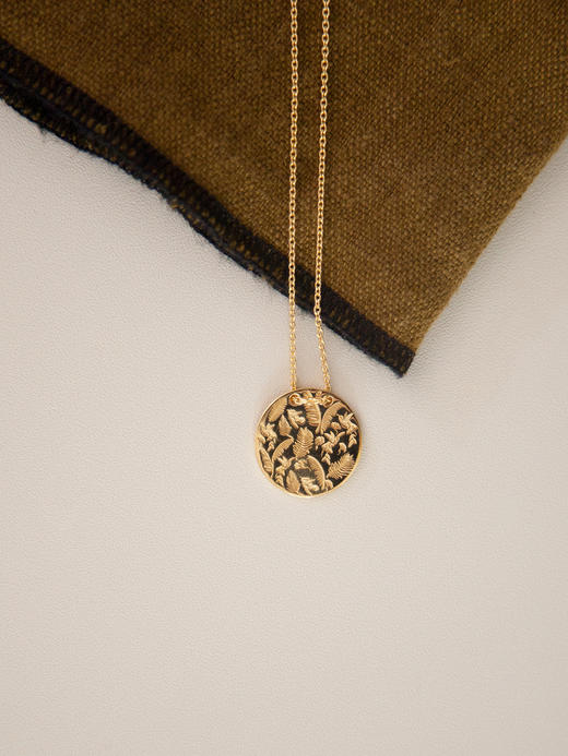 CAPSULE | Pendant Necklace 18mm Medallion The Birds [ 18mm 花鸟印花小号圆章项链 ] 商品图0