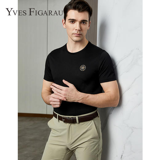 YvesFigarau伊夫·费嘉罗夏季新款舒适透气休闲短袖T恤936860 商品图0