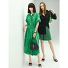 COCOBELLA气质通勤绿色衬衫裙女泡泡袖宽松遮肉连衣裙FR901B 商品缩略图3