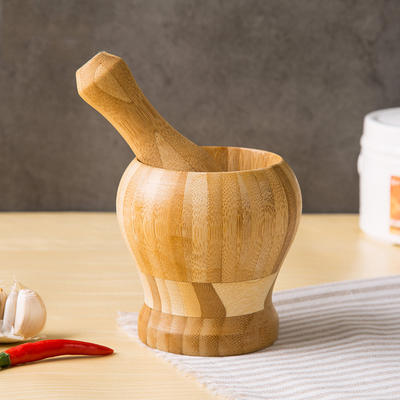 天竹蒜臼子家用手动实木捣蒜器竹捣碎罐 商品图1