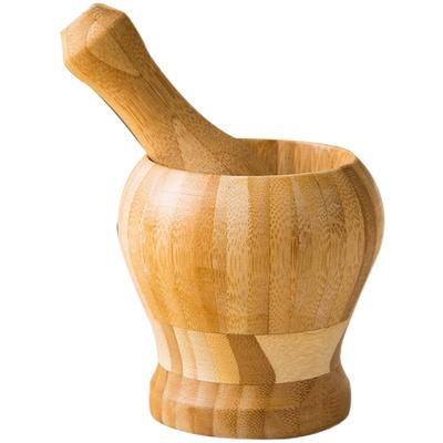 天竹蒜臼子家用手动实木捣蒜器竹捣碎罐 商品图3