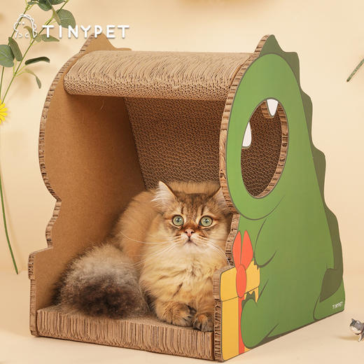 【超大空间 边玩耍边休息】恐龙猫抓板瓦楞纸猫窝猫爬架立式猫爪板用品猫猫玩具 商品图2