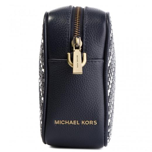 MICHAEL KORS 迈克 科尔斯 MK 女士中号编织皮革斜挎包 蓝白混色 32H8BF5M2U ADMIRAL OPWT 商品图2