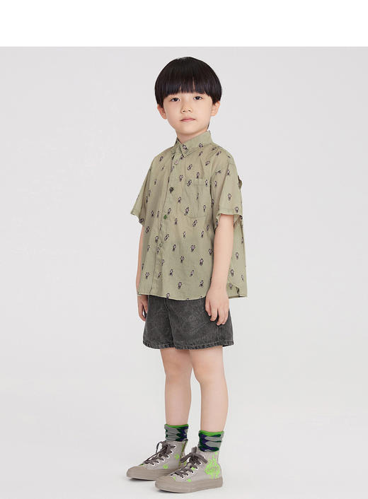 江南布衣童   22年新款儿童神奇动植物图案衬衣  1M5252110 商品图8