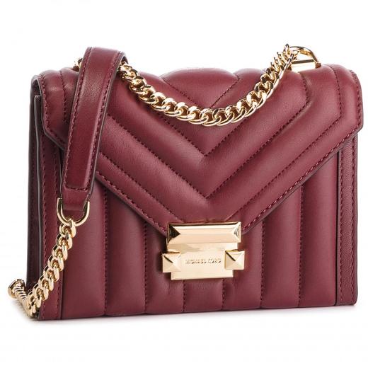 MICHAEL KORS 迈克 科尔斯 MK 女包 粒面皮革惠特尼斜挎单肩包 红色 30F8GXIL1T OXBLOOD 商品图0