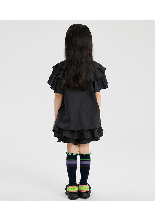 江南布衣童  新款女童无袖层次感荷叶边衬衣  1M5240120 商品图7