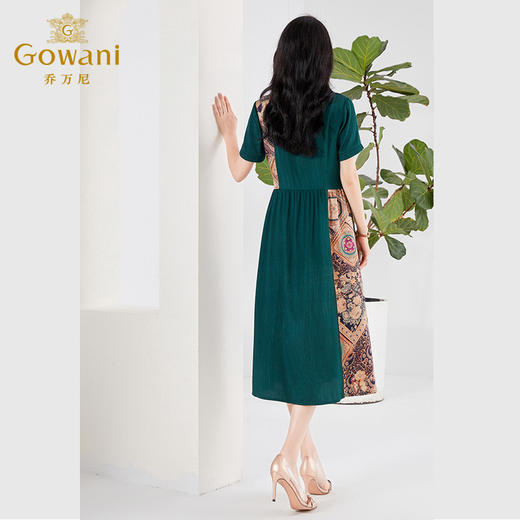 乔万尼真丝桑蚕丝连衣裙新款不规则拼接设计感EF2E402 商品图3