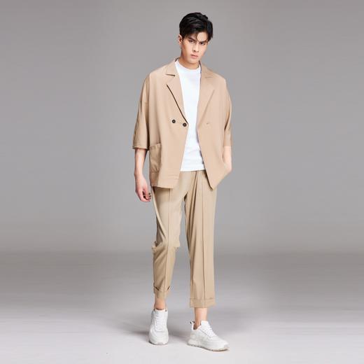 PINLI品立夏季新款纯色凉感修身休闲长裤男士薄款B222117068 商品图7