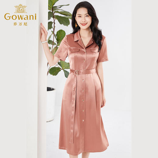 【三醋酸】乔万尼三醋酸连衣裙缎面质感收腰设计新款EF2E373 商品图2