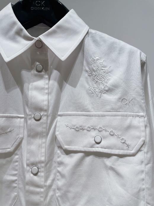 ck Calvin Klein 女士刺绣尖领衬衫 商品图1