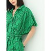 COCOBELLA气质通勤绿色衬衫裙女泡泡袖宽松遮肉连衣裙FR901B 商品缩略图2