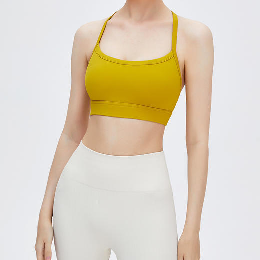 【带胸垫】挂脖瑜伽运动文胸简约软糯美背双面高弹健身瑜伽内衣  SYF 000 TM0067 商品图5