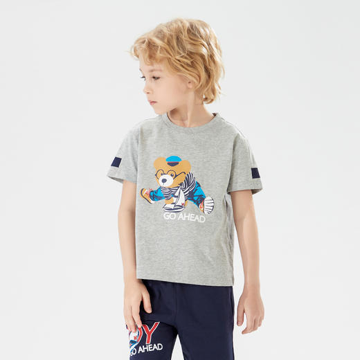 mettekids儿童短袖t恤2022春季新款男童洋气印花童装透气上衣夏装 商品图4